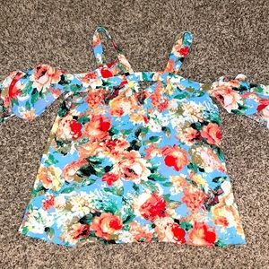 Floral Tank w/ wing sleeves